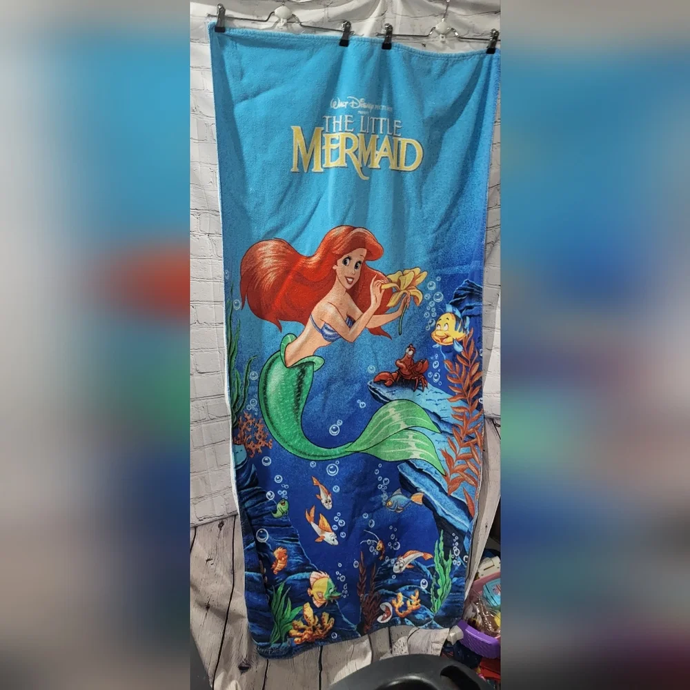 Little Mermaid movie Beach Towel vintage